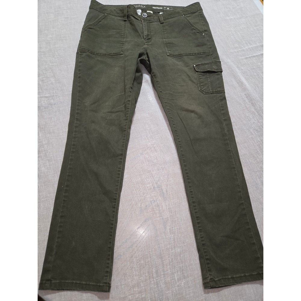 Sonoma Goods For Life Womens Slim Straight Cargo Pants Olive Green Size 16